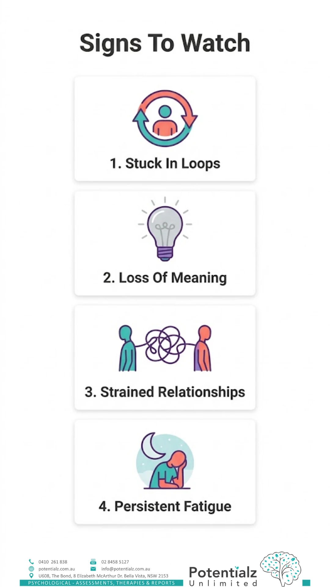 Four signs midlife counselling could help — stuck in loops, loss of meaning, strained relationships, persistent fatigue