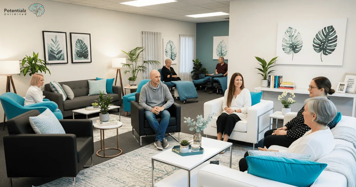 A modern, welcoming therapy office