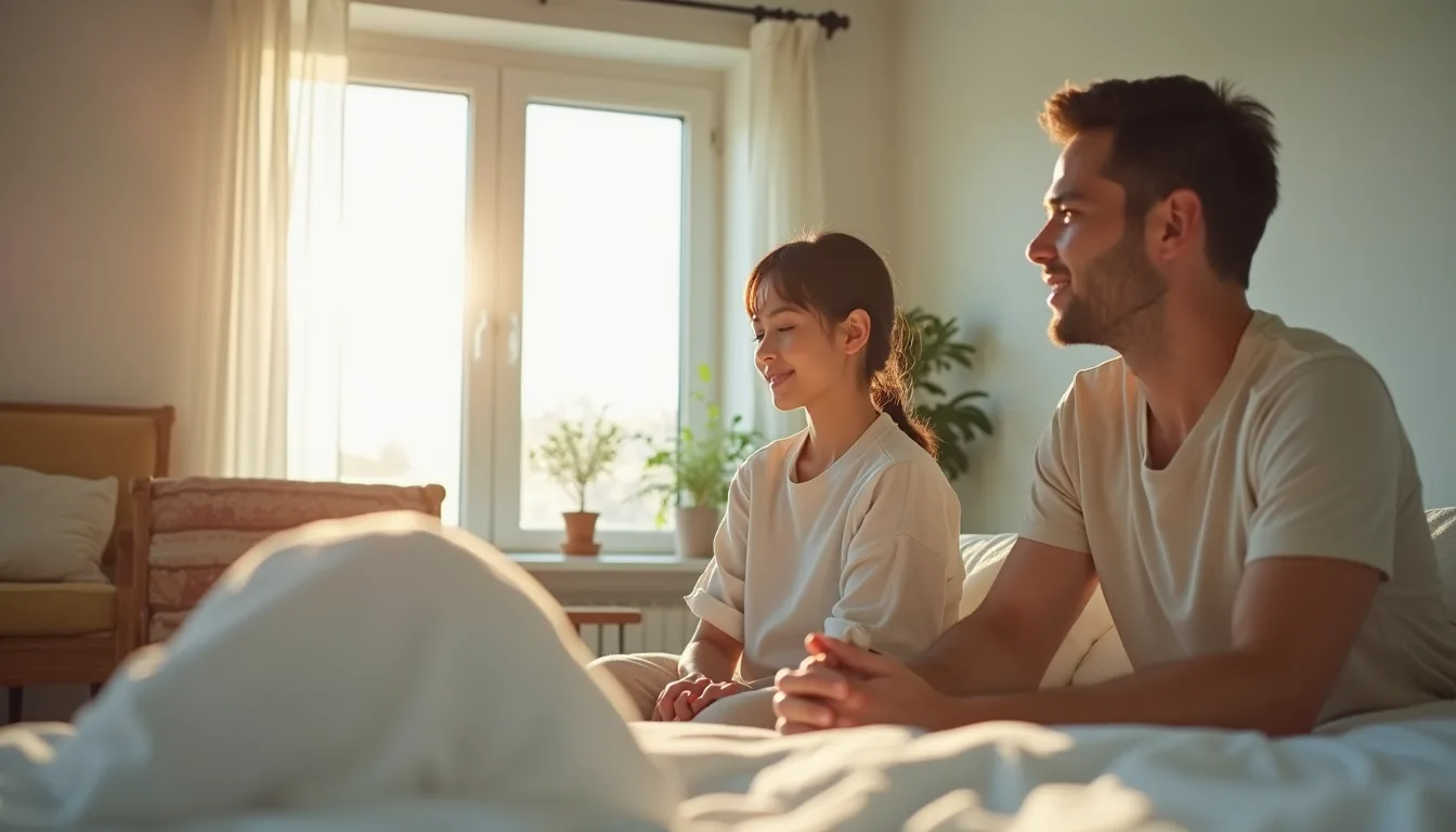 Eye-level view of a relaxing family therapy room