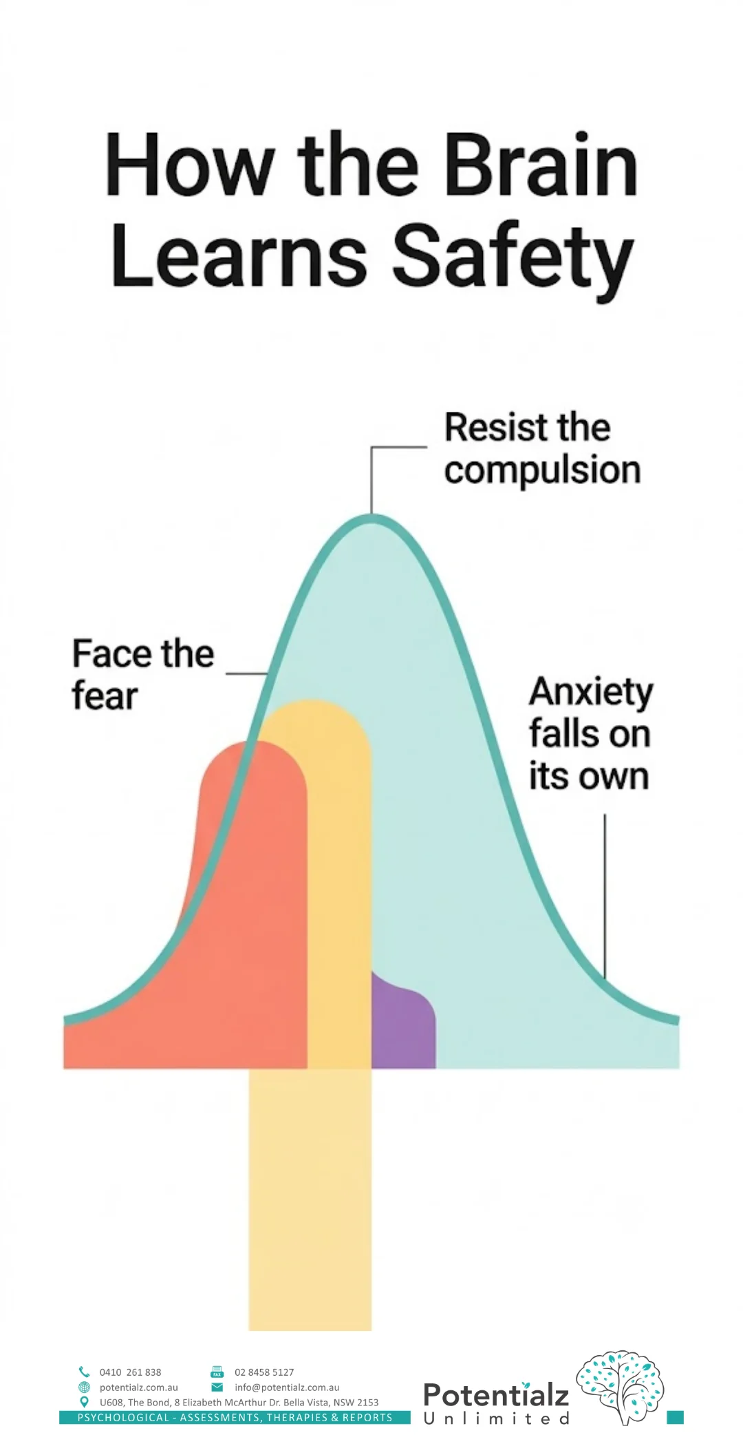 How the brain learns safety: anxiety rises then falls on its own when you resist the compulsion