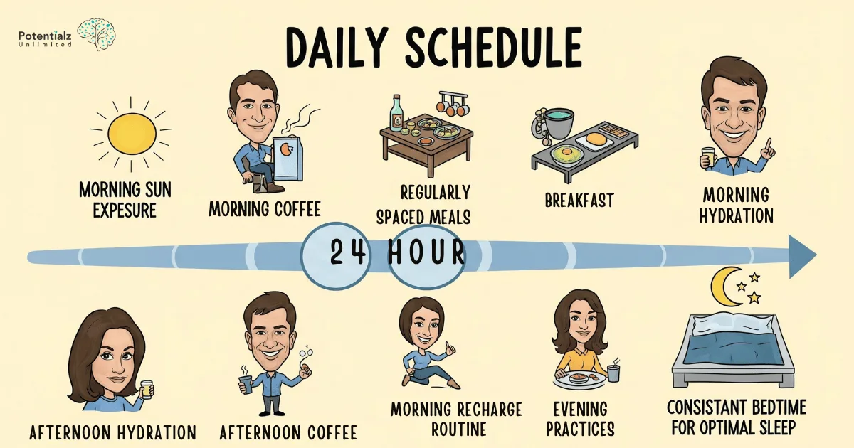 A healthy daily routine for maintaining Circadian Rhythem