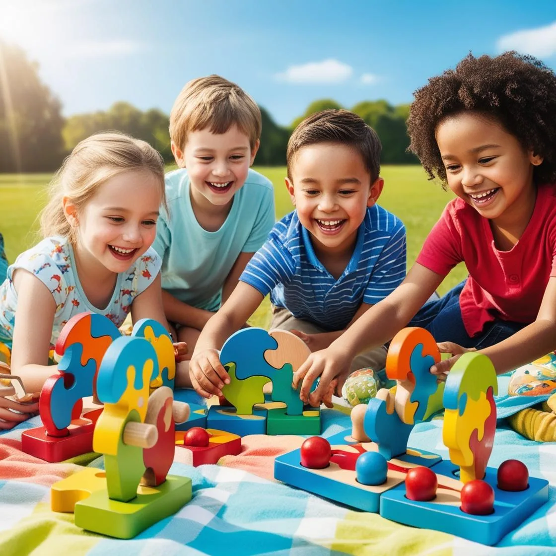 Children Playing with Visual Puzzles