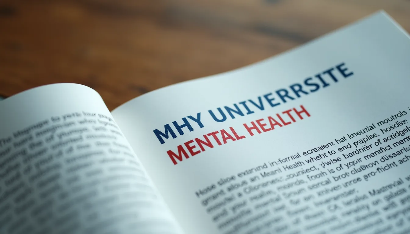 Close-up view of a mental health informational pamphlet